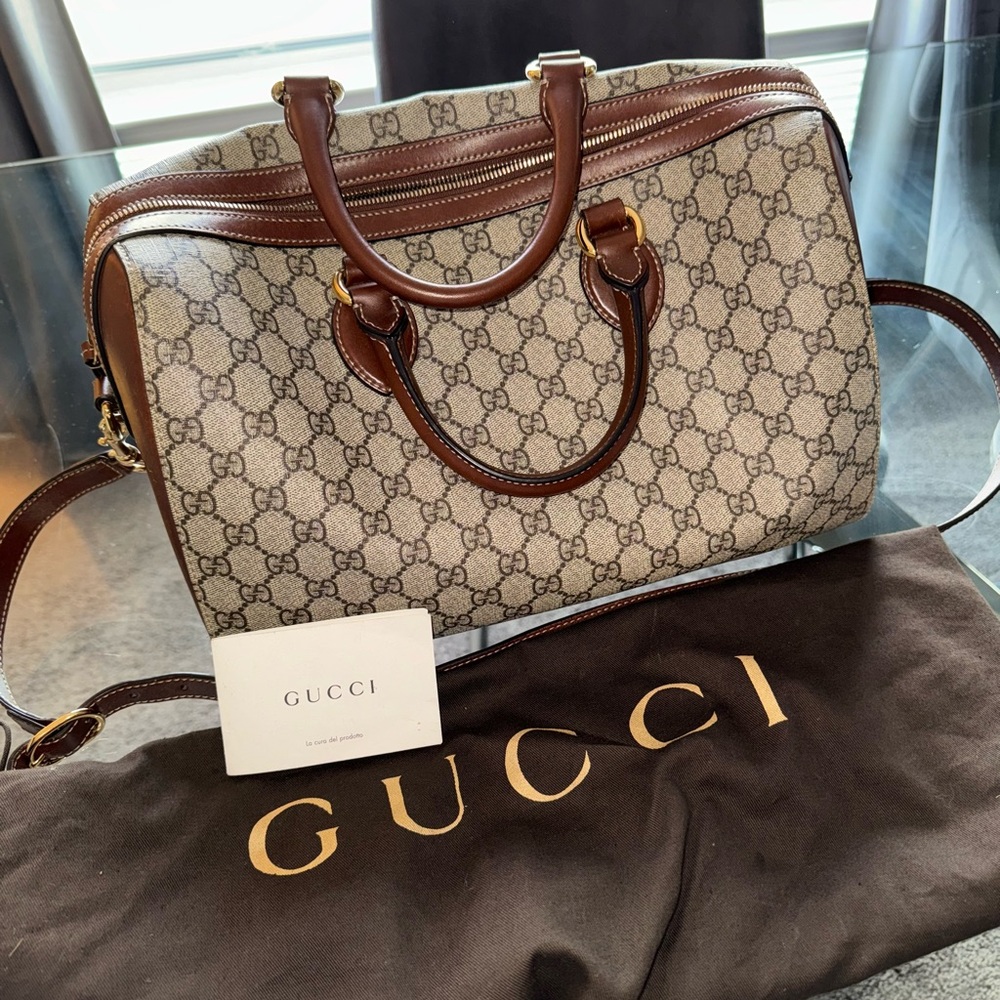 Gucci Beige and Brown Monogram Bag